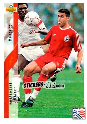 Sticker Noureddine Naybet - World Cup USA 1994. Contenders English/Spanish - Upper Deck