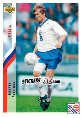Sticker Andrei Piatinki - World Cup USA 1994. Contenders English/Spanish - Upper Deck