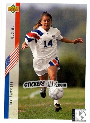 Sticker Joy Fawcett - World Cup USA 1994. Contenders English/Spanish - Upper Deck