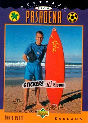 Sticker David Platt - World Cup USA 1994. Contenders English/Spanish - Upper Deck