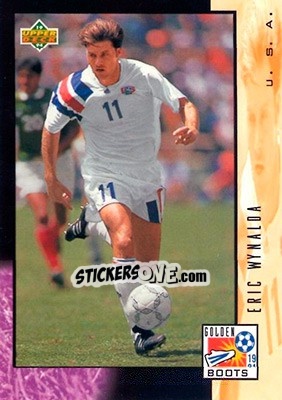 Sticker Eric Wynalda - World Cup USA 1994. Contenders English/Spanish - Upper Deck