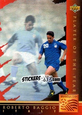 Sticker Roberto Baggio - World Cup USA 1994. Contenders English/Spanish n. WC4 - Upper Deck