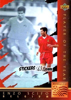 Sticker Enzo Scifo - World Cup USA 1994. Contenders English/Spanish - Upper Deck
