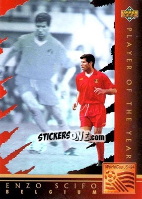 Sticker Enzo Scifo - World Cup USA 1994. Contenders English/Spanish n. WC8 - Upper Deck