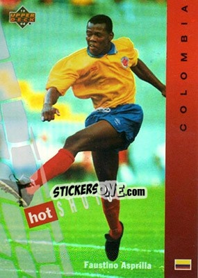 Sticker Faustino Asprilla - World Cup USA 1994. Contenders English/Spanish - Upper Deck