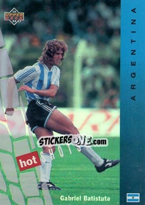 Sticker Gabriel Batistuta - World Cup USA 1994. Contenders English/Spanish - Upper Deck