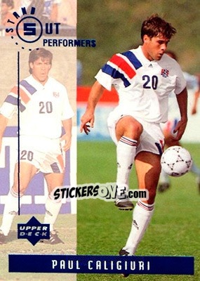 Sticker Paul Caligiuri - World Cup USA 1994. Contenders English/Spanish - Upper Deck