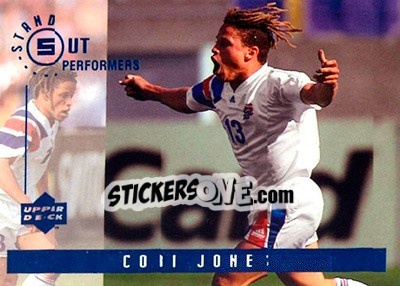 Sticker Cobi Jones - World Cup USA 1994. Contenders English/Spanish - Upper Deck