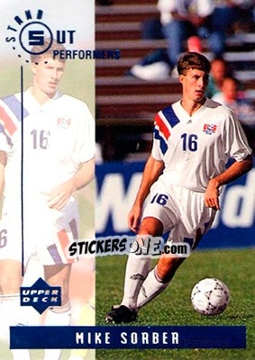 Sticker Mike Sorber - World Cup USA 1994. Contenders English/Spanish - Upper Deck