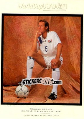 Sticker Thomas Dooley - World Cup USA 1994. Contenders English/Spanish - Upper Deck