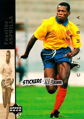 Sticker Faustino Asprilla - World Cup USA 1994. Contenders English/Spanish - Upper Deck