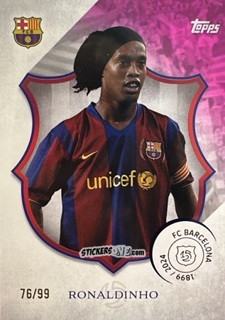Sticker Ronaldinho - FC Barcelona 125th Anniversary
 n. 43 - Topps