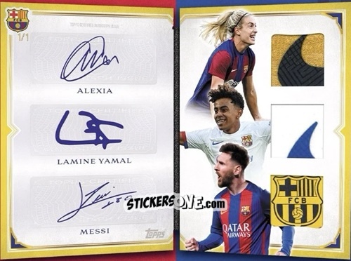 Sticker Alexia Putellas / Lionel Messi / Lamine Yamal - FC Barcelona 125th Anniversary
 n. MM-AM - Topps
