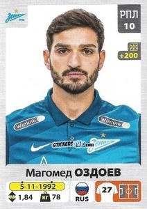 Sticker Магомед Оздоев - Russian Premier League 2020-2021 n. 52 - Panini