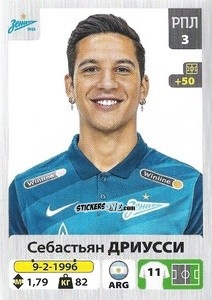 Sticker Себастьян Дриусси / Sebastián Driussi - Russian Premier League 2020-2021 n. 56 - Panini