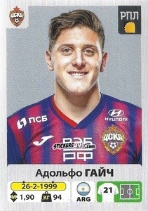 Sticker Адольфо Гайч - Russian Premier League 2020-2021 n. 115 - Panini