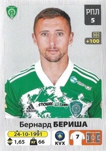 Figurina Бернард Бериша - Russian Premier League 2020-2021 n. 282 - Panini