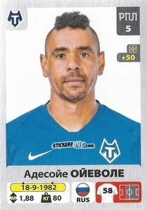 Figurina Адесойе Ойеволе - Russian Premier League 2020-2021 n. 290 - Panini
