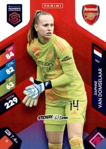 Sticker Daphne van Domselaar - Barclays Women’s Super League 2025. Adrenalyn XL
 n. 11 - Panini