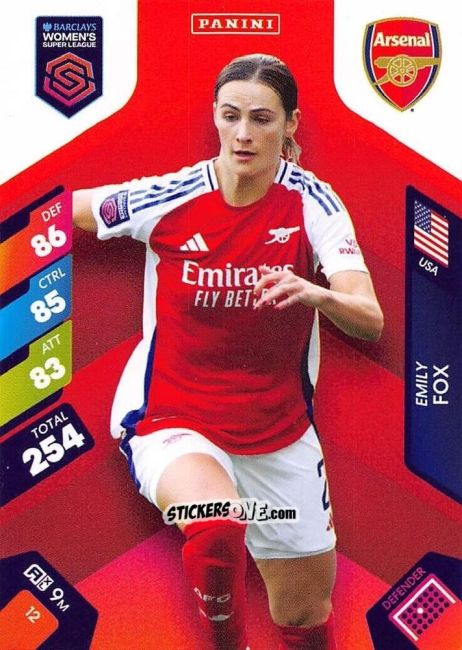 Sticker Emily Fox - Barclays Women’s Super League 2025. Adrenalyn XL
 n. 12 - Panini