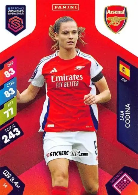 Cromo Laia Codina - Barclays Women’s Super League 2025. Adrenalyn XL
 n. 14 - Panini