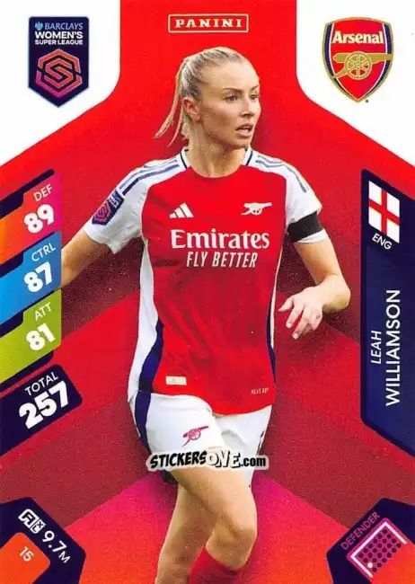 Sticker Leah Williamson - Barclays Women’s Super League 2025. Adrenalyn XL
 n. 15 - Panini