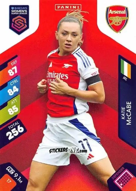 Sticker Katie McCabe - Barclays Women’s Super League 2025. Adrenalyn XL
 n. 17 - Panini