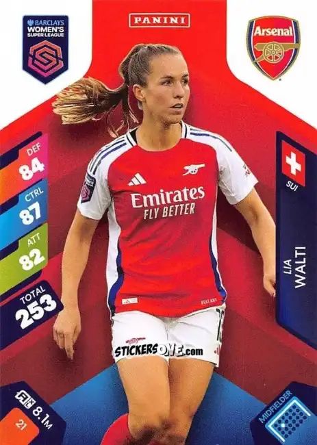 Sticker Lia Wälti - Barclays Women’s Super League 2025. Adrenalyn XL
 n. 21 - Panini
