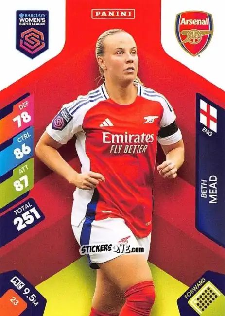 Sticker Beth Mead - Barclays Women’s Super League 2025. Adrenalyn XL
 n. 23 - Panini