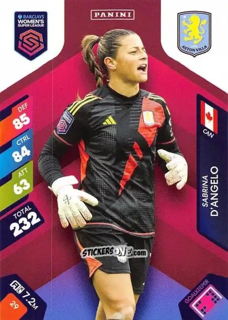 Cromo Sabrina D'Angelo - Barclays Women’s Super League 2025. Adrenalyn XL
 n. 29 - Panini