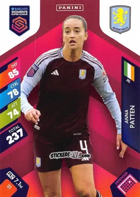 Sticker Anna Patten - Barclays Women’s Super League 2025. Adrenalyn XL
 n. 31 - Panini
