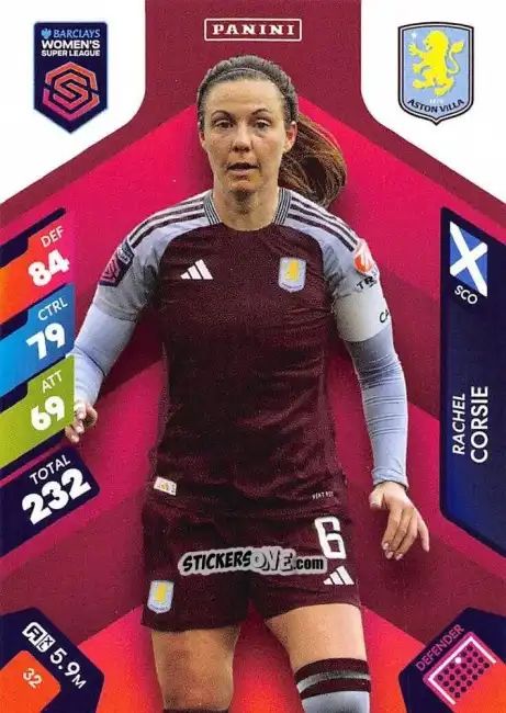Figurina Rachel Corsie - Barclays Women’s Super League 2025. Adrenalyn XL
 n. 32 - Panini