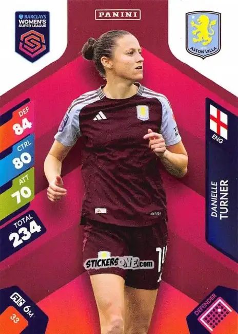 Sticker Danielle Turner - Barclays Women’s Super League 2025. Adrenalyn XL
 n. 33 - Panini