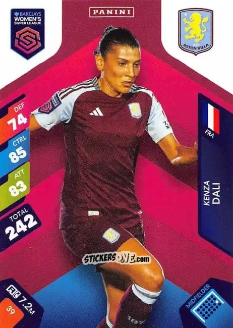 Sticker Kenza Dali - Barclays Women’s Super League 2025. Adrenalyn XL
 n. 39 - Panini