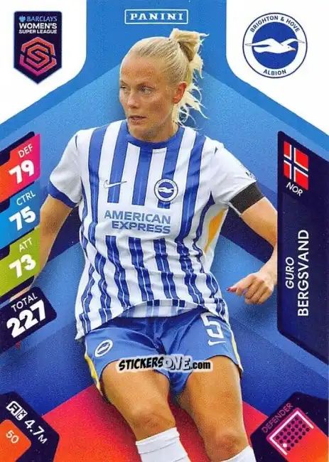 Sticker Guro Bergsvand - Barclays Women’s Super League 2025. Adrenalyn XL
 n. 50 - Panini