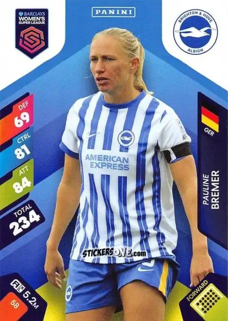 Sticker Pauline Bremer - Barclays Women’s Super League 2025. Adrenalyn XL
 n. 58 - Panini