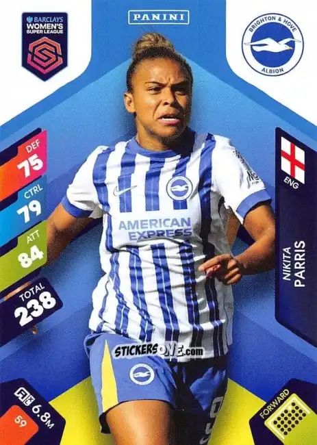 Cromo Nikita Parris - Barclays Women’s Super League 2025. Adrenalyn XL
 n. 59 - Panini