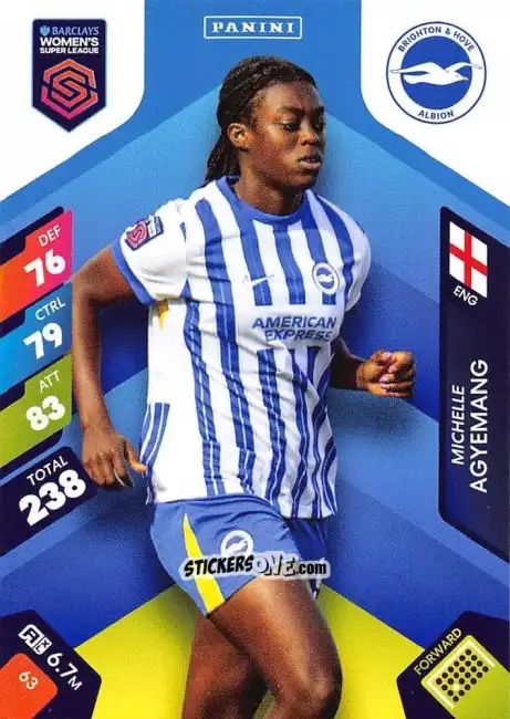 Sticker Michelle Agyemang - Barclays Women’s Super League 2025. Adrenalyn XL
 n. 63 - Panini