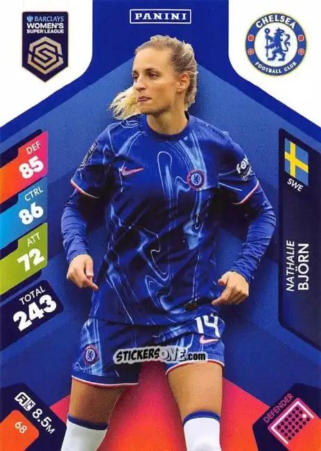 Sticker Nathalie Björn - Barclays Women’s Super League 2025. Adrenalyn XL
 n. 68 - Panini