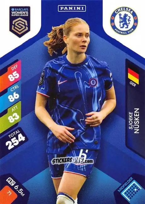 Sticker Sjoeke Nüsken - Barclays Women’s Super League 2025. Adrenalyn XL
 n. 71 - Panini