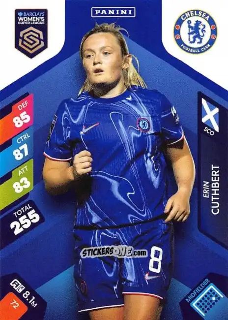 Figurina Erin Cuthbert - Barclays Women’s Super League 2025. Adrenalyn XL
 n. 72 - Panini