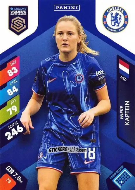 Sticker Wieke Kaptein - Barclays Women’s Super League 2025. Adrenalyn XL
 n. 73 - Panini