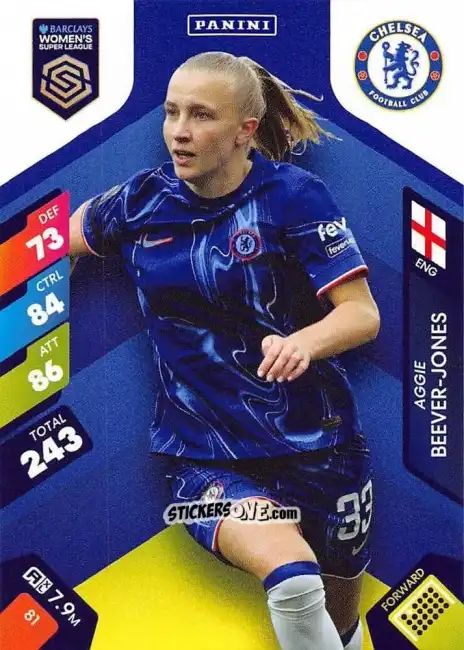 Sticker Aggie Beaver-Jones - Barclays Women’s Super League 2025. Adrenalyn XL
 n. 81 - Panini