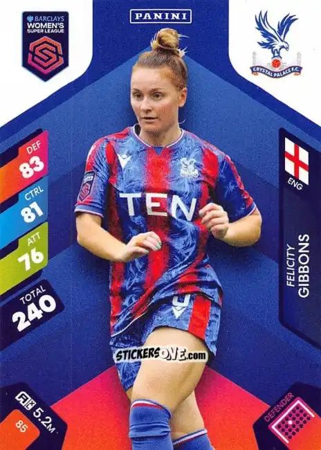 Cromo Felicity Gibbons - Barclays Women’s Super League 2025. Adrenalyn XL
 n. 85 - Panini