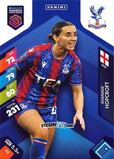 Figurina Shanade Hopcroft - Barclays Women’s Super League 2025. Adrenalyn XL
 n. 92 - Panini