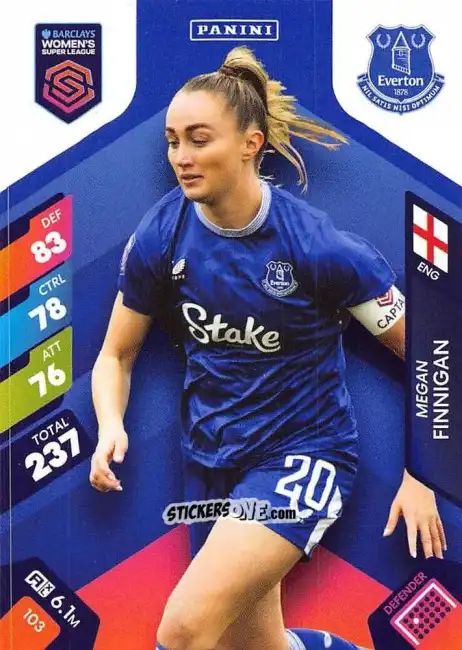 Figurina Megan Finnigan - Barclays Women’s Super League 2025. Adrenalyn XL
 n. 103 - Panini