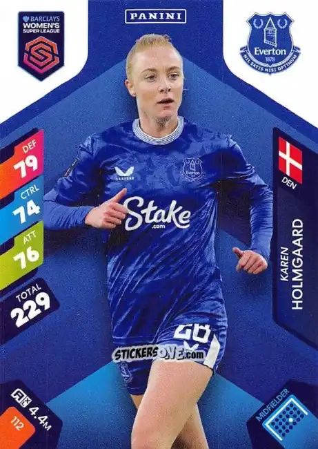 Sticker Karen Holmgaard - Barclays Women’s Super League 2025. Adrenalyn XL
 n. 112 - Panini