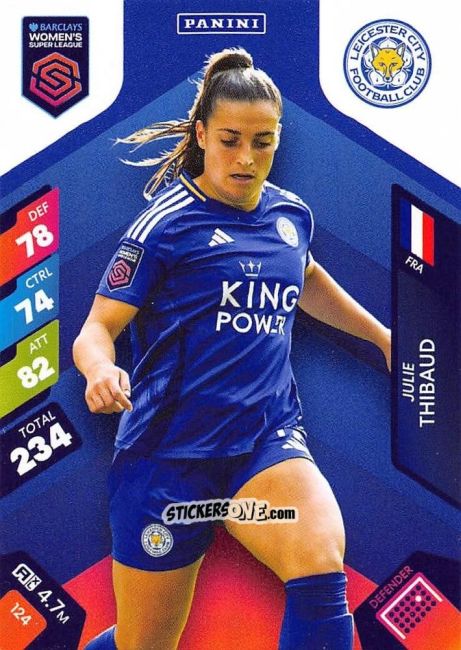 Cromo Julie Thibaud - Barclays Women’s Super League 2025. Adrenalyn XL
 n. 124 - Panini