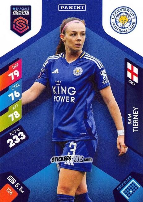 Cromo Sam Tierney - Barclays Women’s Super League 2025. Adrenalyn XL
 n. 126 - Panini