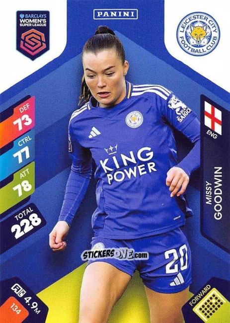 Sticker Missy Goodwin - Barclays Women’s Super League 2025. Adrenalyn XL
 n. 134 - Panini